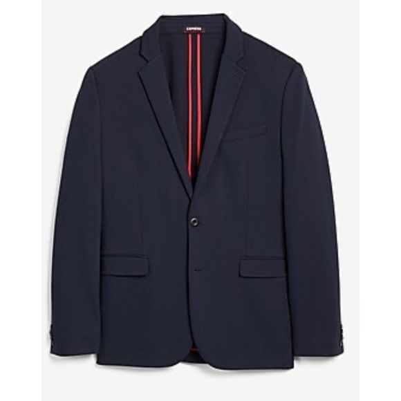NEW EXPRESS DEEP NAVY EXTRA SLIM LUXE COMFORT SOFT BLAZER JACKET SZ 44R - Picture 2 of 7